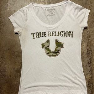 True Religion Army Camo Vneck Size S